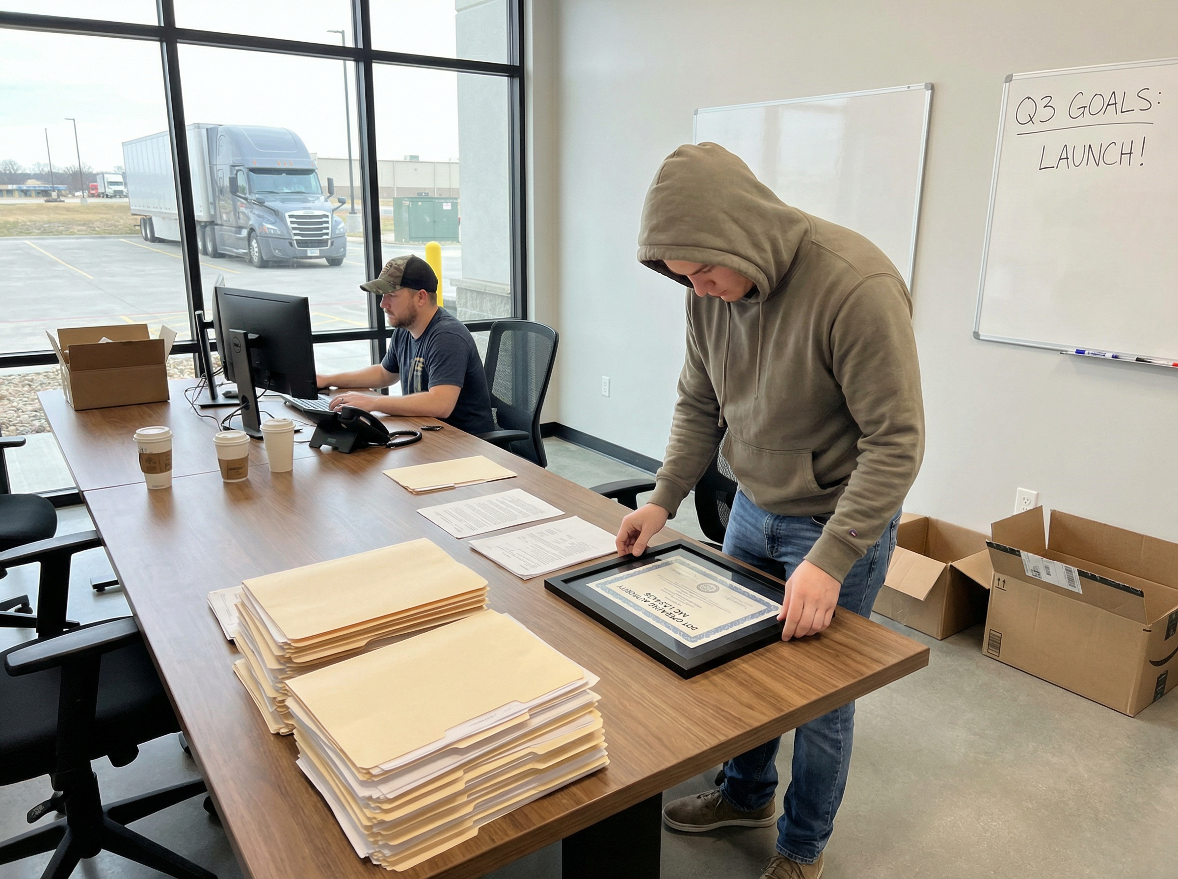 New trucking company organizing driver files